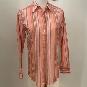 Faconnable Linen Cotton Stripe Blouse